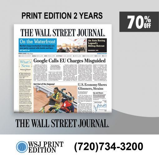 Wall Street Journal Newspaper Subscription for One Year at 70%